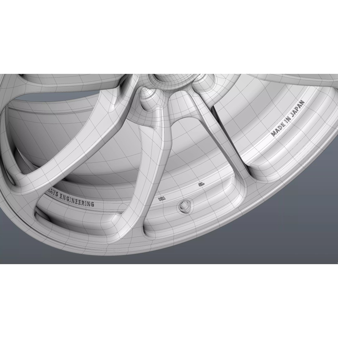RAYS NE24 3D Model – Low Poly Car Rim, PBR Textures, FBX, OBJ, Blender - View 33