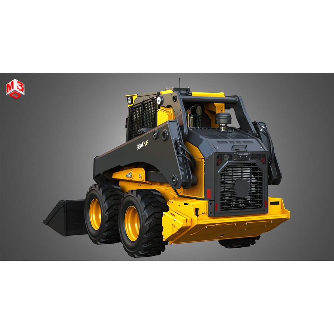 334 P-Tier Skid Steer Loader 3D Model – High Poly PBR Asset, FBX, OBJ - View 16
