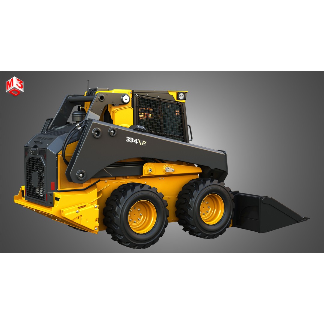 334 P-Tier Skid Steer Loader 3D Model – High Poly PBR Asset, FBX, OBJ - View 18