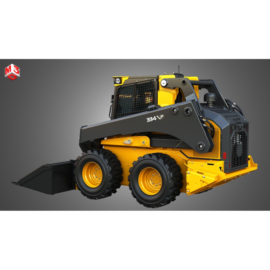 334 P-Tier Skid Steer Loader 3D Model – High Poly PBR Asset, FBX, OBJ - View 20