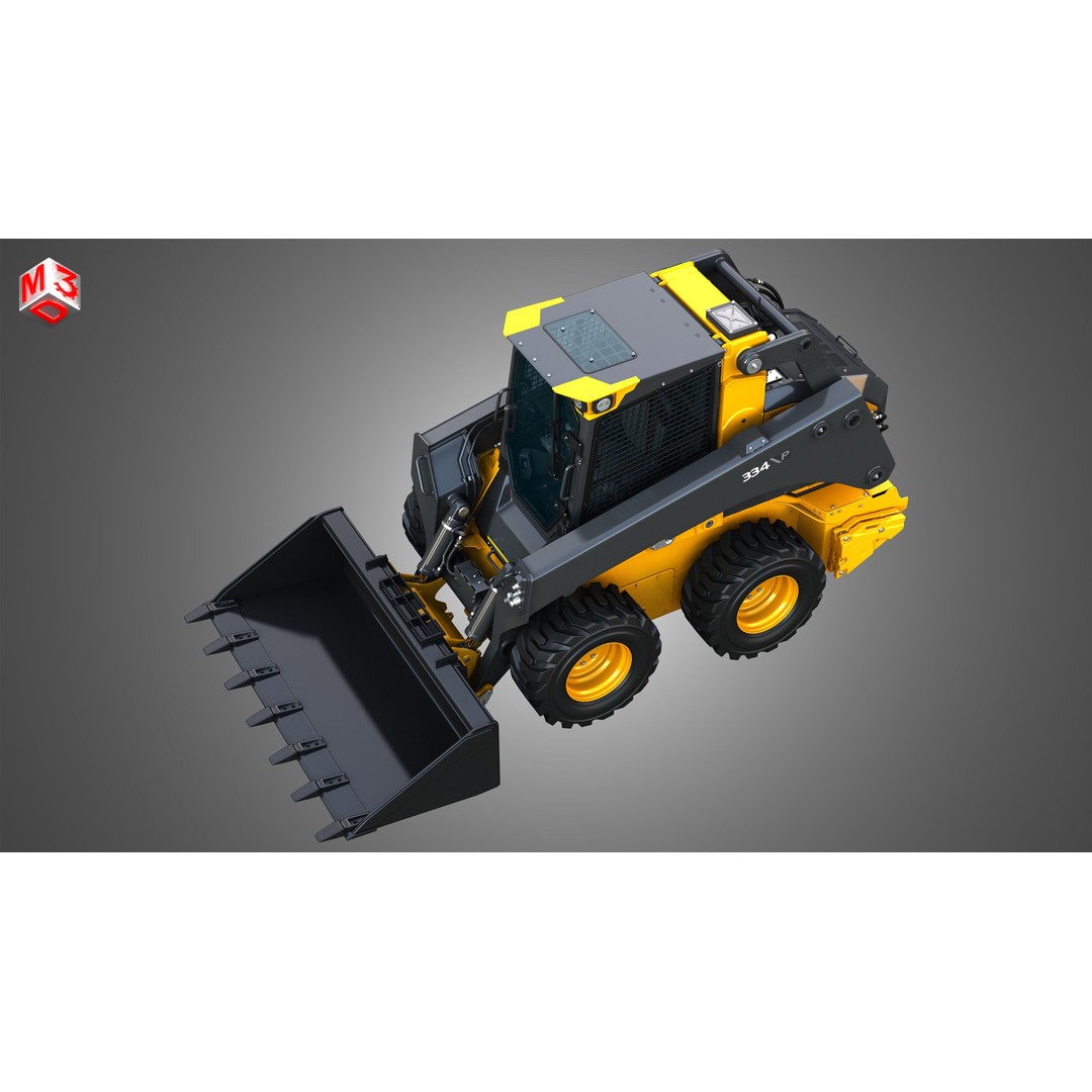 334 P-Tier Skid Steer Loader 3D Model – High Poly PBR Asset, FBX, OBJ - View 21