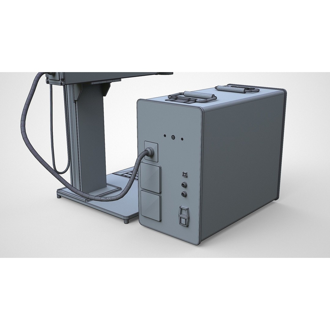 Fiber Laser Marking Machine 3D Model – Low Poly PBR Asset, FBX, OBJ