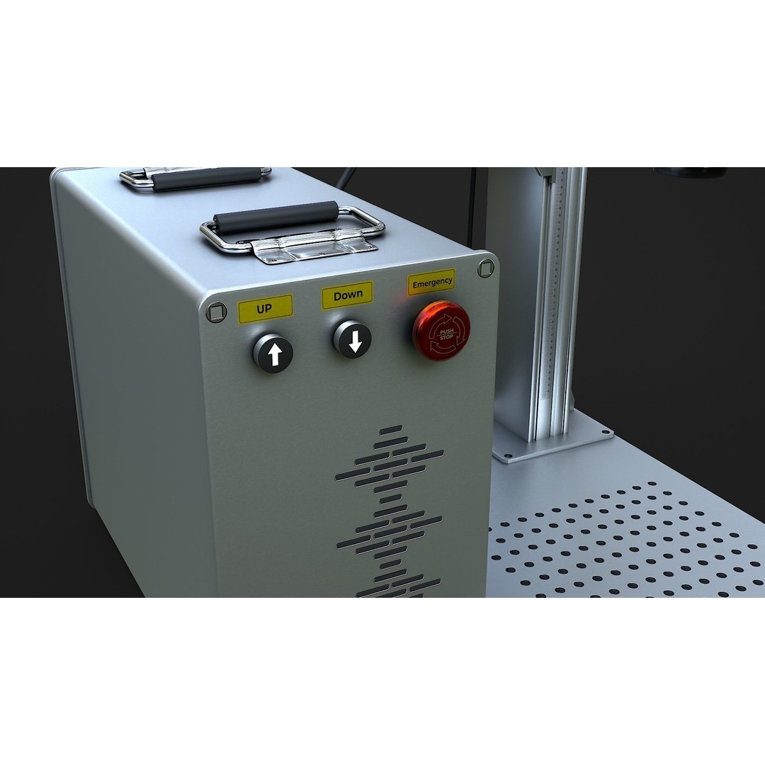 Fiber Laser Marking Machine 3D Model – Low Poly PBR Asset, FBX, OBJ - View 14