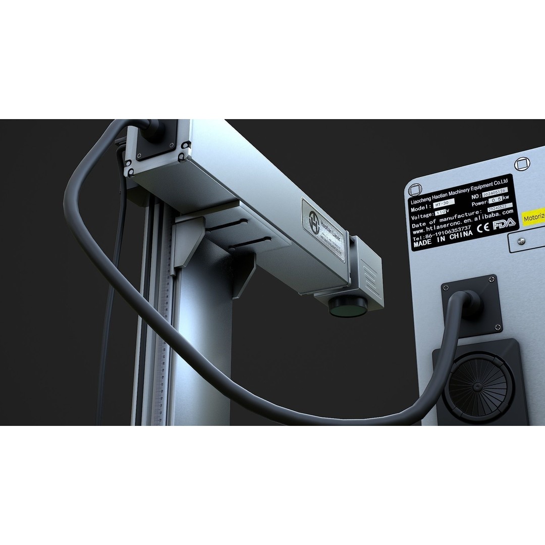 Fiber Laser Marking Machine 3D Model – Low Poly PBR Asset, FBX, OBJ - View 17