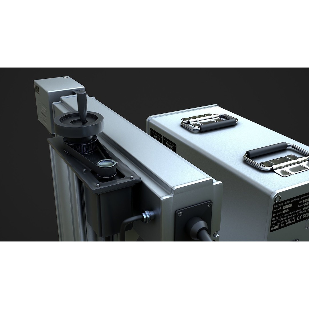 Fiber Laser Marking Machine 3D Model – Low Poly PBR Asset, FBX, OBJ - View 18