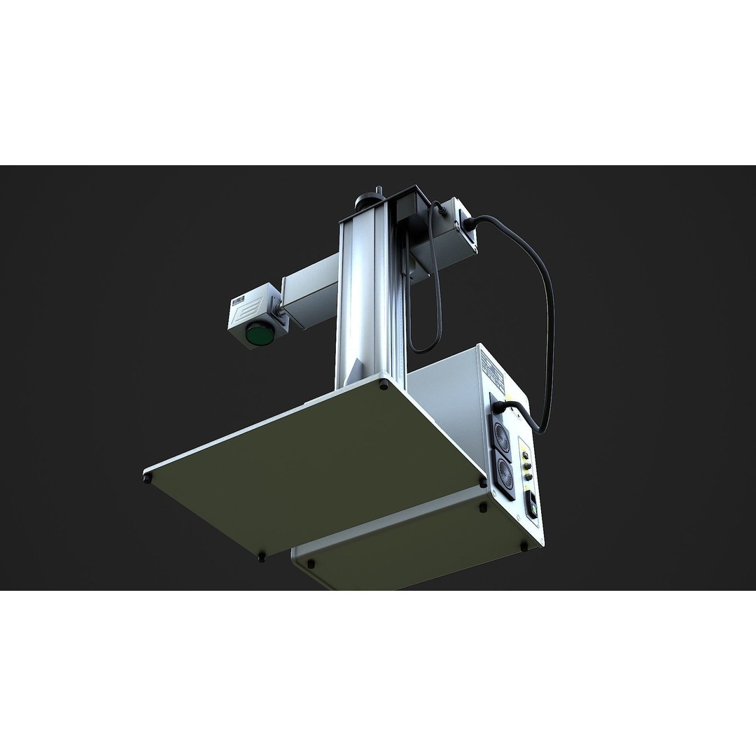 Fiber Laser Marking Machine 3D Model – Low Poly PBR Asset, FBX, OBJ - View 19