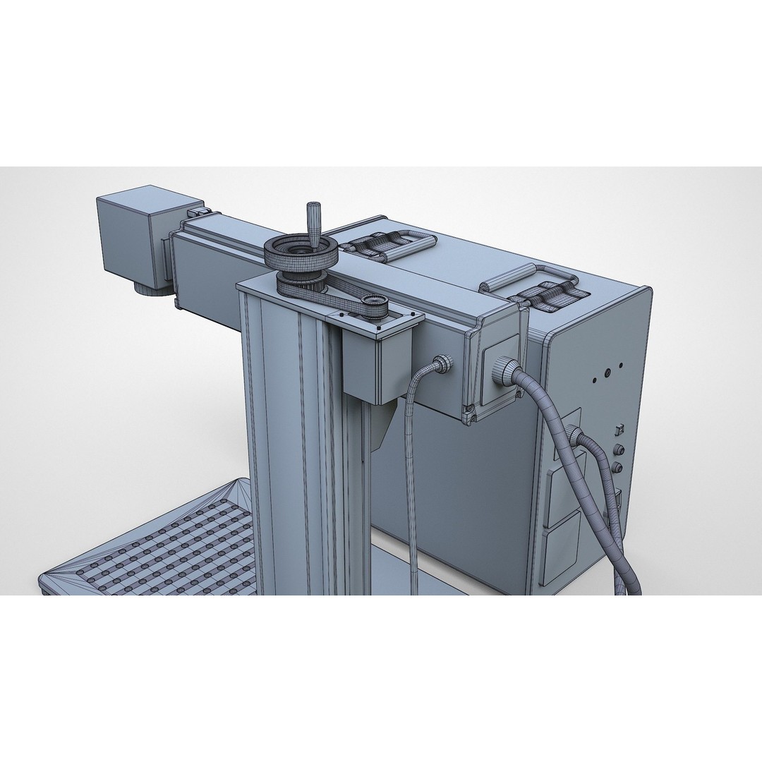 Fiber Laser Marking Machine 3D Model – Low Poly PBR Asset, FBX, OBJ - View 23