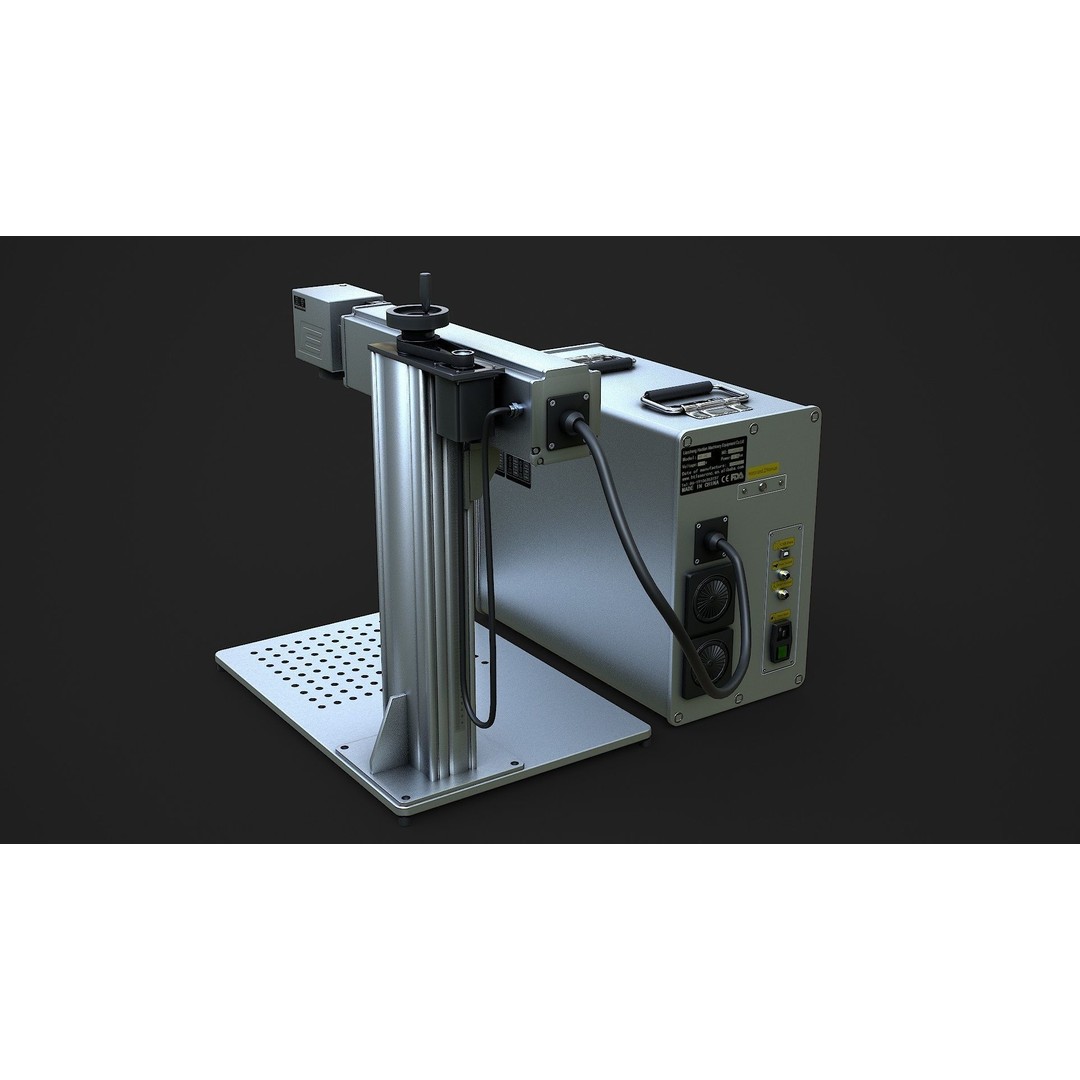Fiber Laser Marking Machine 3D Model – Low Poly PBR Asset, FBX, OBJ - View 3
