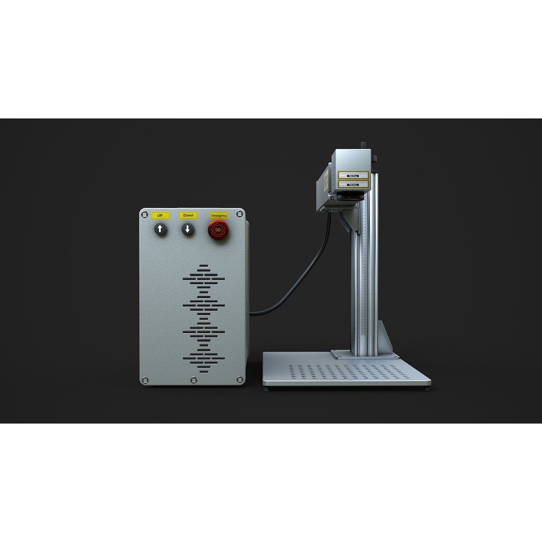 Fiber Laser Marking Machine 3D Model – Low Poly PBR Asset, FBX, OBJ - View 4