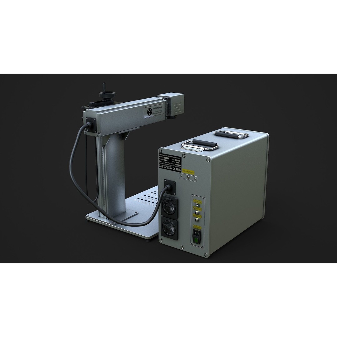 Fiber Laser Marking Machine 3D Model – Low Poly PBR Asset, FBX, OBJ - View 5