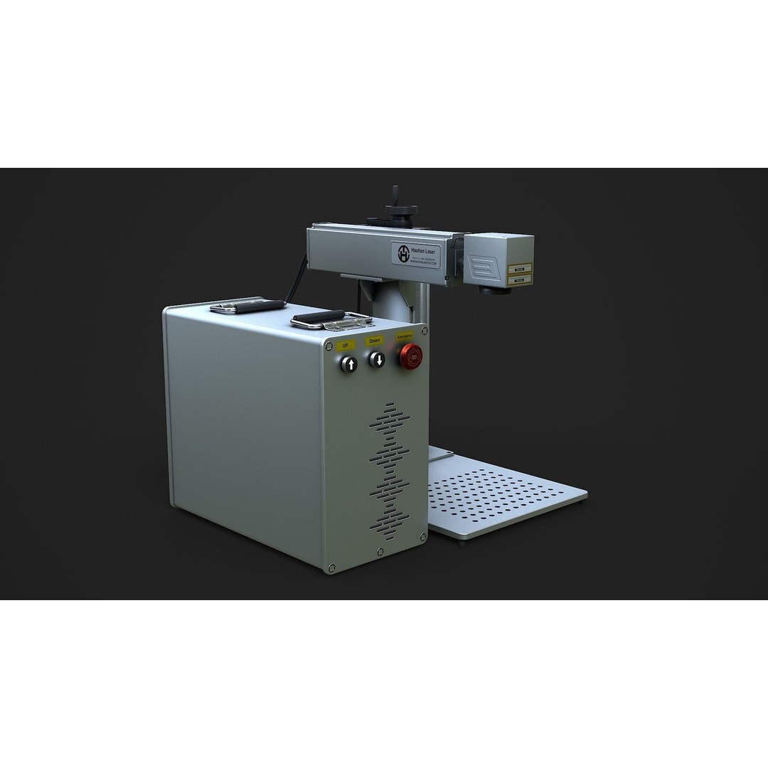Fiber Laser Marking Machine 3D Model – Low Poly PBR Asset, FBX, OBJ - View 6