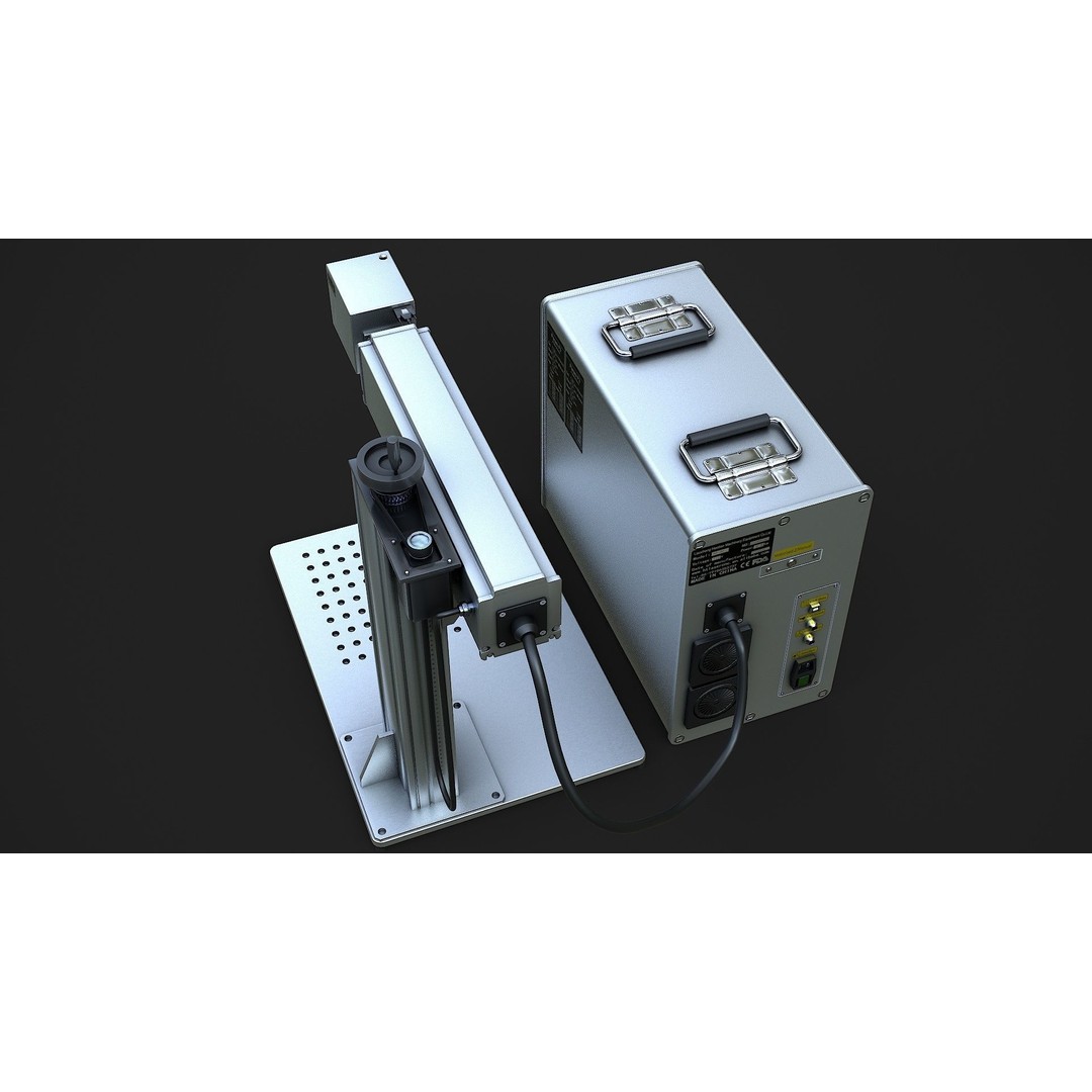 Fiber Laser Marking Machine 3D Model – Low Poly PBR Asset, FBX, OBJ - View 9