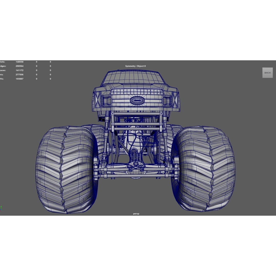 Monster Truck 3D Model – Low Poly Game Asset, FBX, PBR Textures