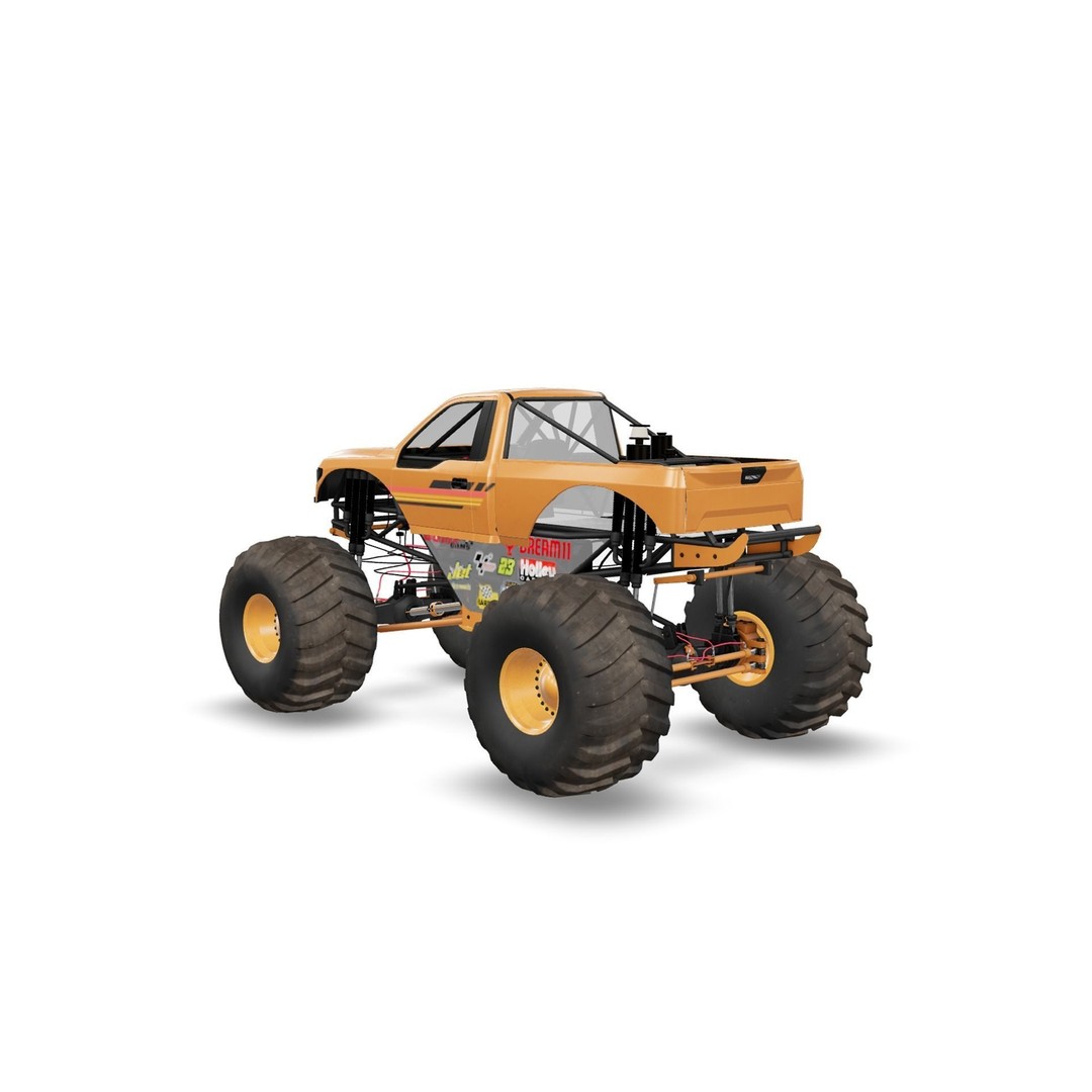Monster Truck 3D Model – Low Poly Game Asset, FBX, PBR Textures - View 11