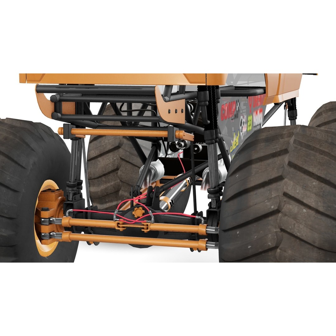 Monster Truck 3D Model – Low Poly Game Asset, FBX, PBR Textures - View 14