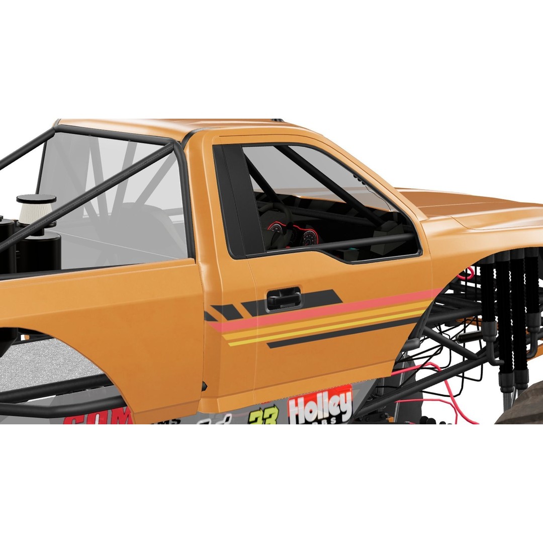 Monster Truck 3D Model – Low Poly Game Asset, FBX, PBR Textures - View 15
