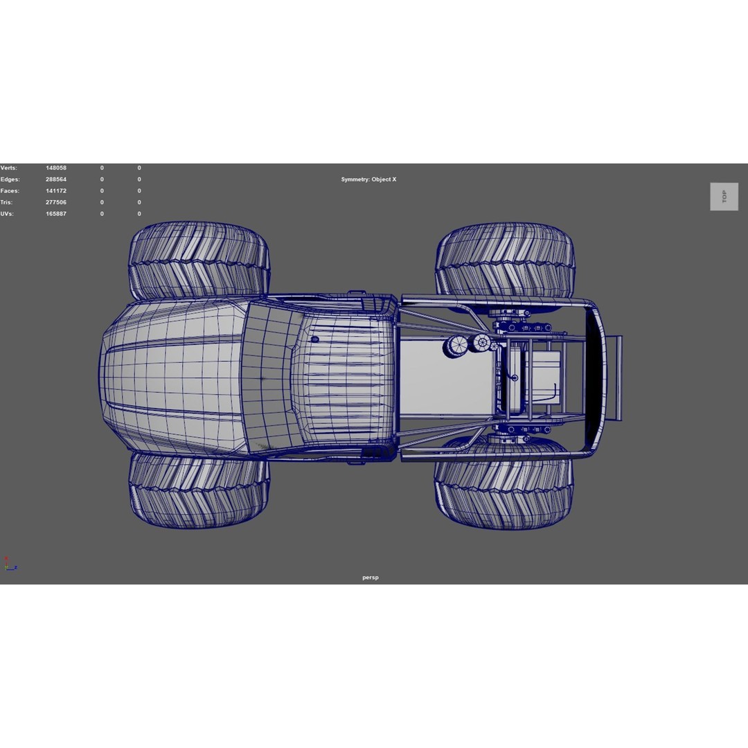 Monster Truck 3D Model – Low Poly Game Asset, FBX, PBR Textures - View 18
