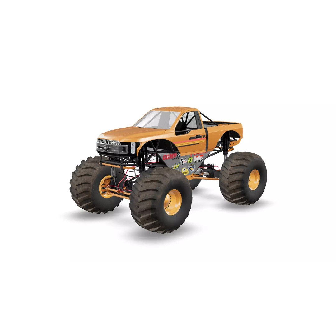 Monster Truck 3D Model – Low Poly Game Asset, FBX, PBR Textures - View 2