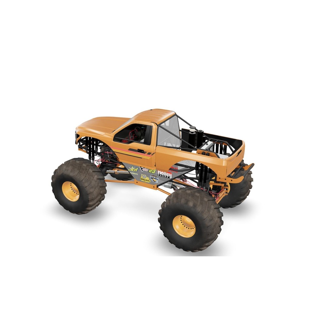 Monster Truck 3D Model – Low Poly Game Asset, FBX, PBR Textures - View 3