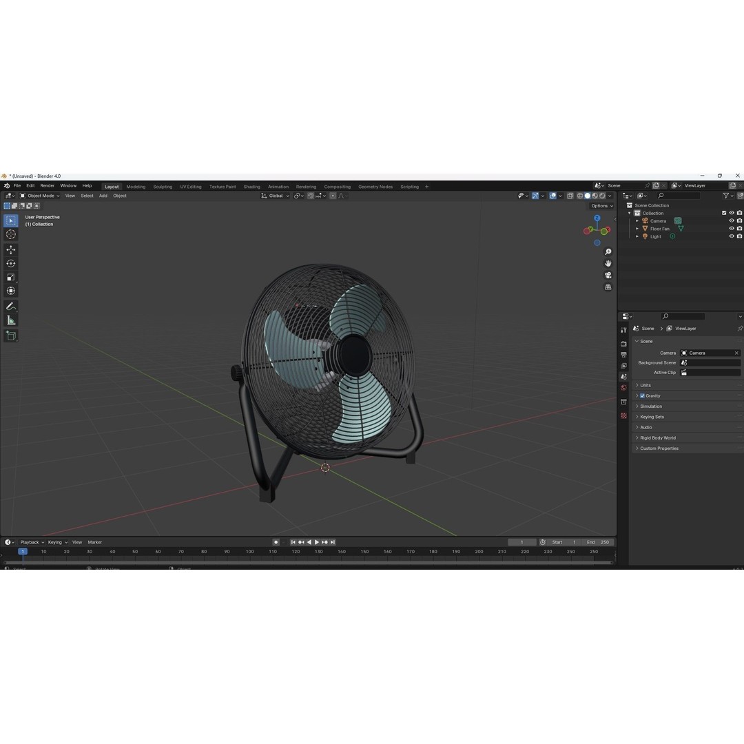 Heavy Duty Floor Fan 3D Model – Industrial High Velocity Asset, PBR, FBX, OBJ