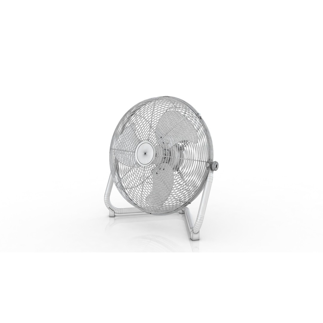 Heavy Duty Floor Fan 3D Model – Industrial High Velocity Asset, PBR, FBX, OBJ - View 18
