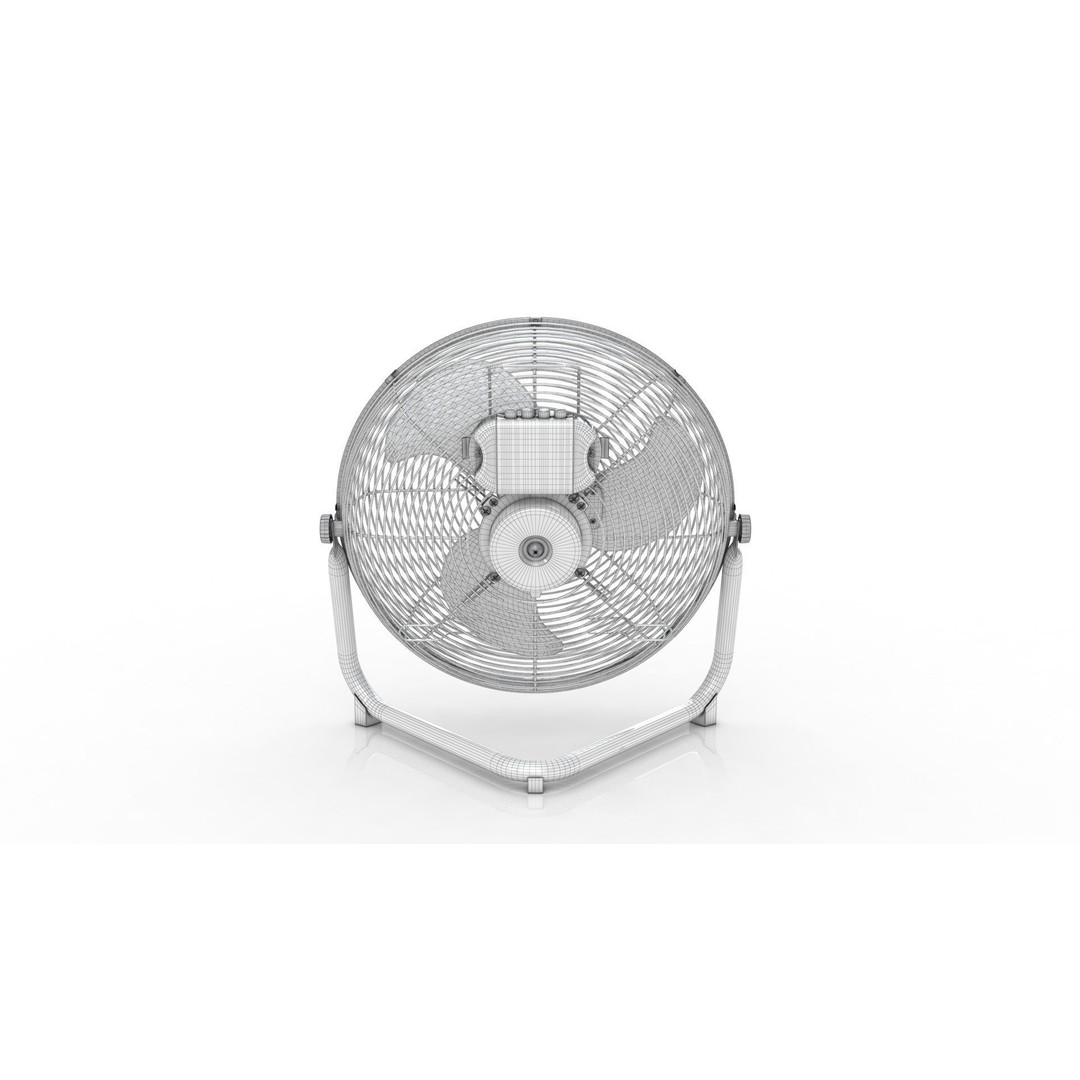 Heavy Duty Floor Fan 3D Model – Industrial High Velocity Asset, PBR, FBX, OBJ - View 21