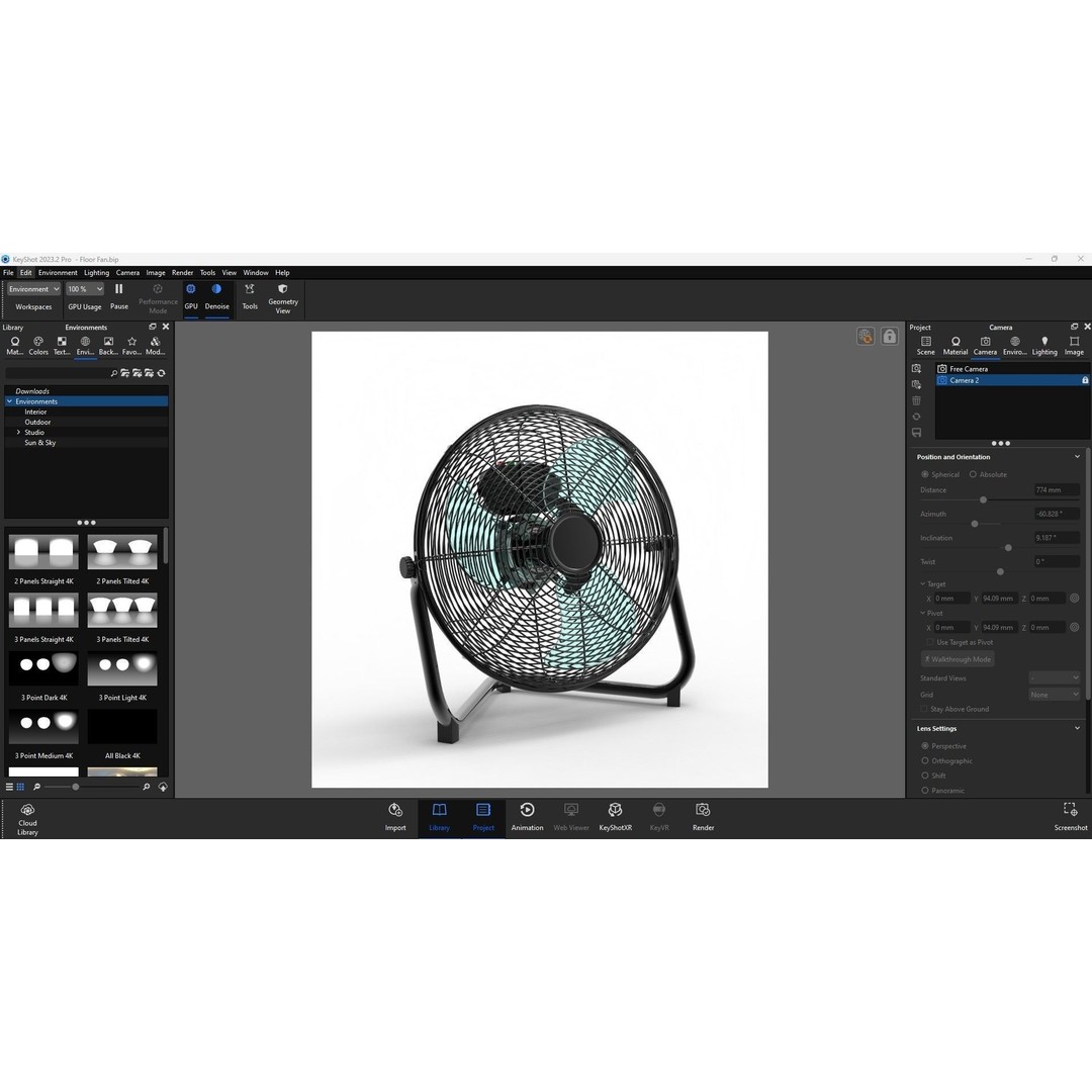 Heavy Duty Floor Fan 3D Model – Industrial High Velocity Asset, PBR, FBX, OBJ - View 24