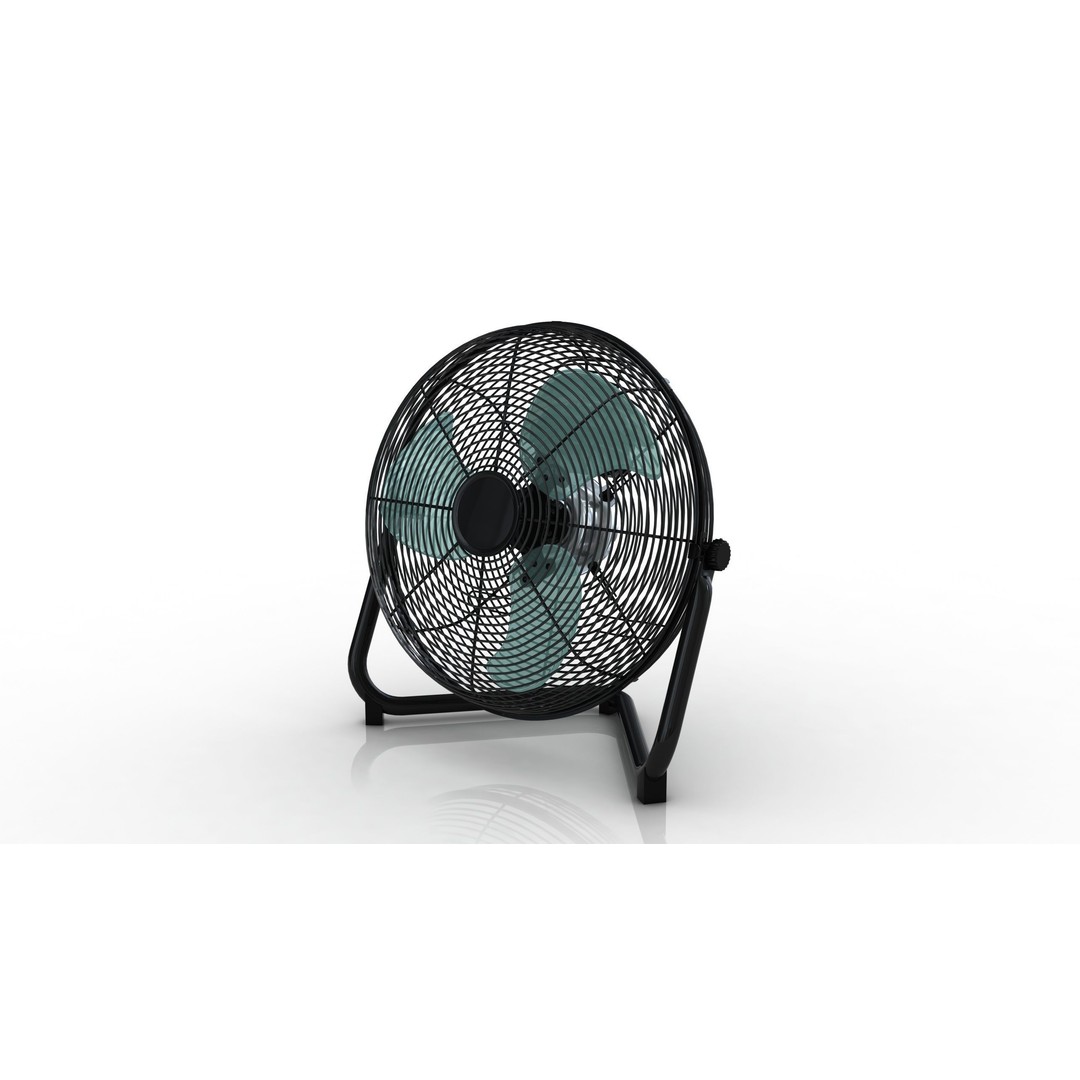 Heavy Duty Floor Fan 3D Model – Industrial High Velocity Asset, PBR, FBX, OBJ - View 4