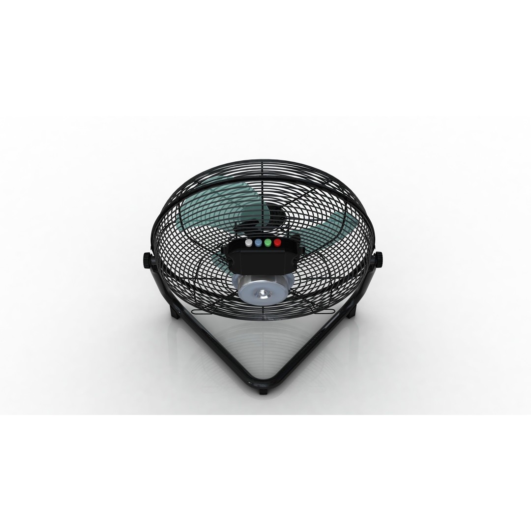 Heavy Duty Floor Fan 3D Model – Industrial High Velocity Asset, PBR, FBX, OBJ - View 8