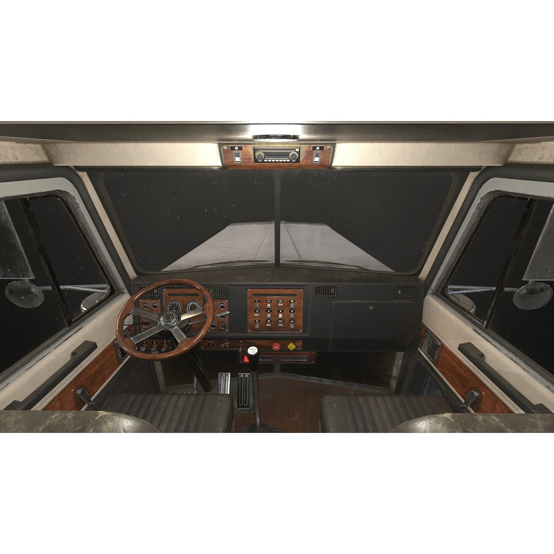 Semi Truck Day Cab 3D Model – Low Poly Game Ready Asset, FBX - View 13