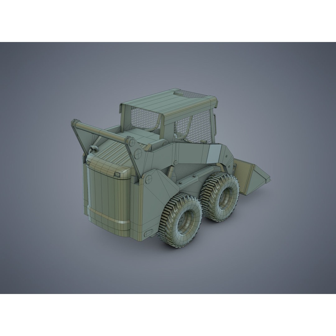Skid-Steer Loader 3D Model – Low Poly Game Asset, FBX, PBR - View 13