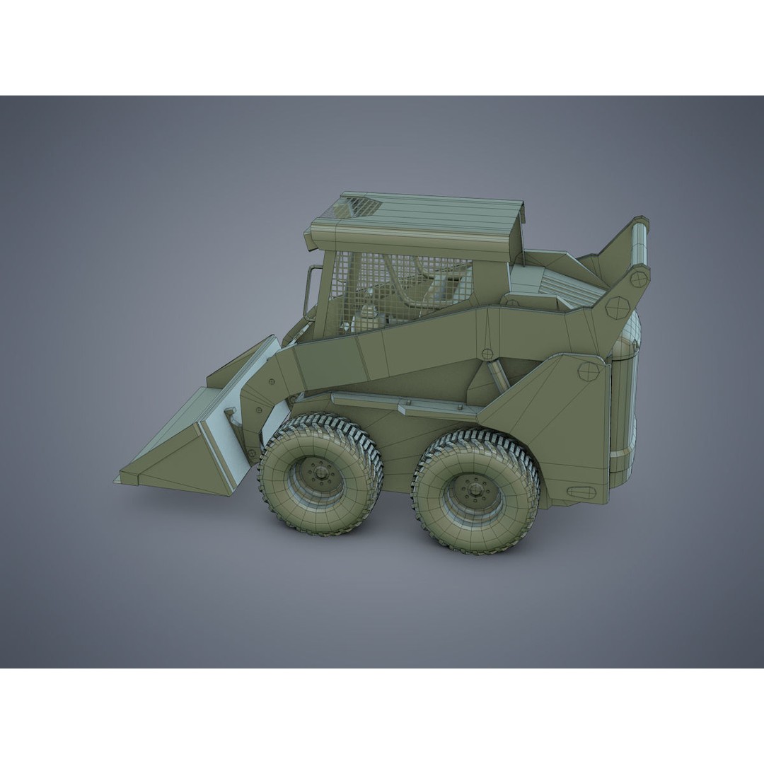 Skid-Steer Loader 3D Model – Low Poly Game Asset, FBX, PBR - View 15