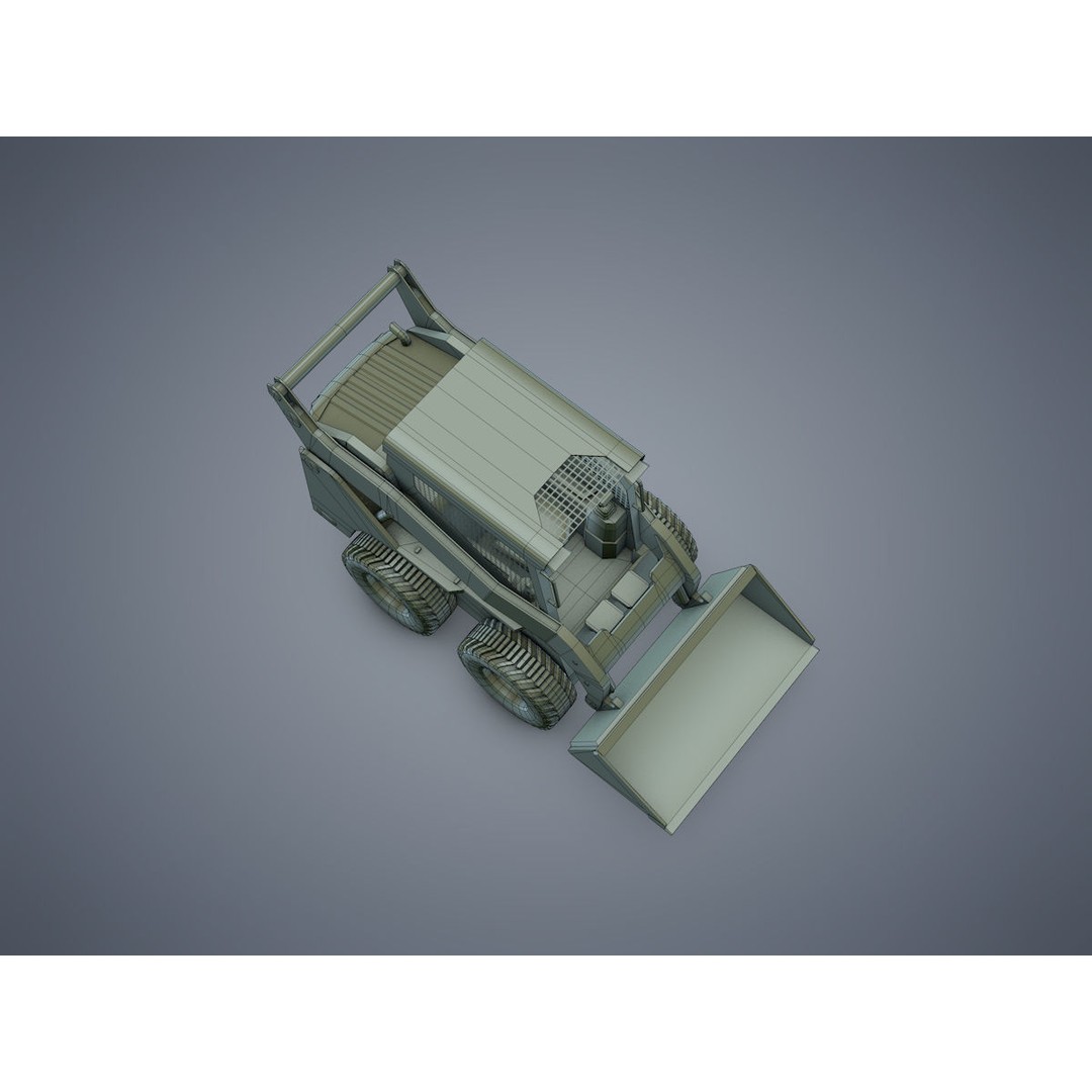 Skid-Steer Loader 3D Model – Low Poly Game Asset, FBX, PBR - View 16
