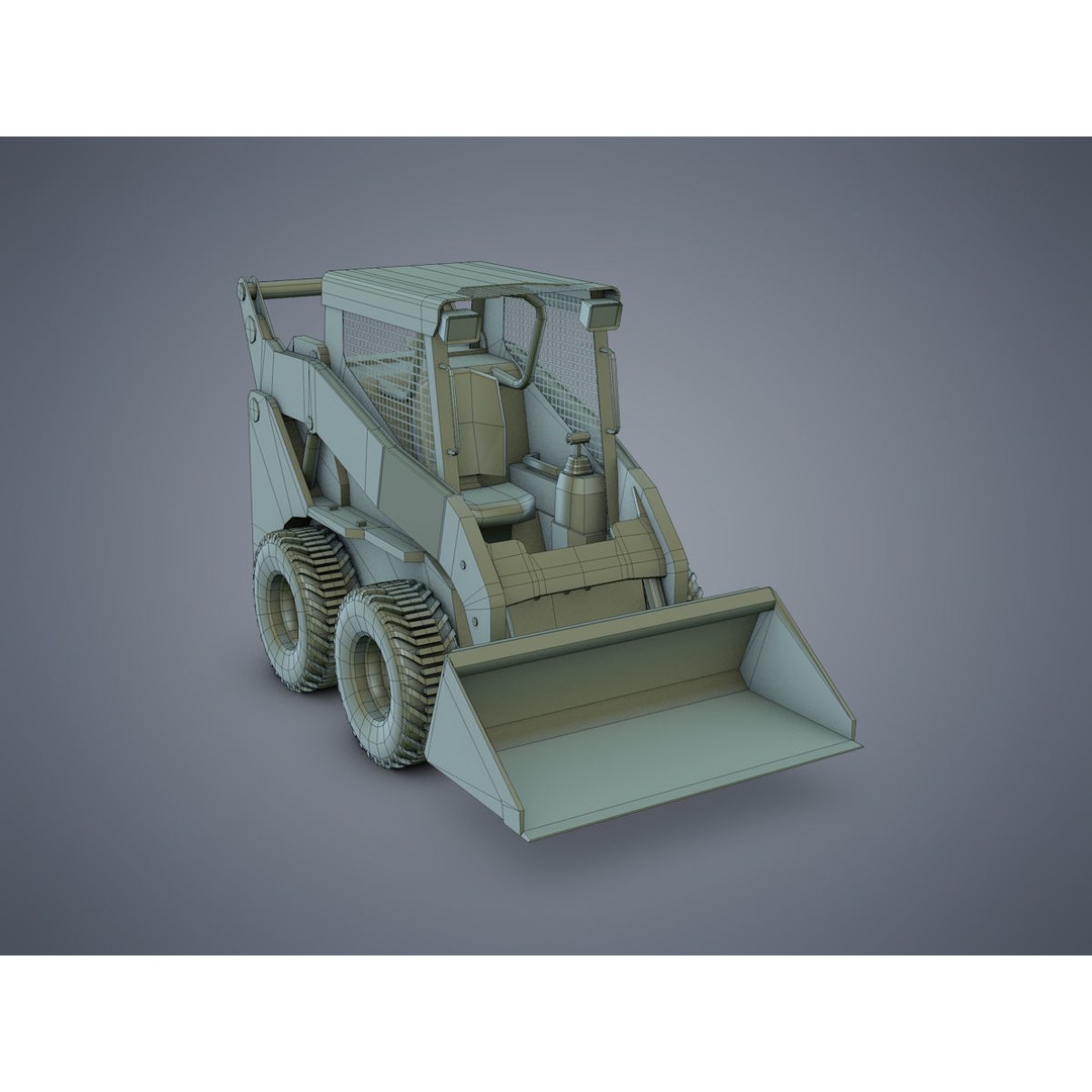 Skid-Steer Loader 3D Model – Low Poly Game Asset, FBX, PBR - View 18
