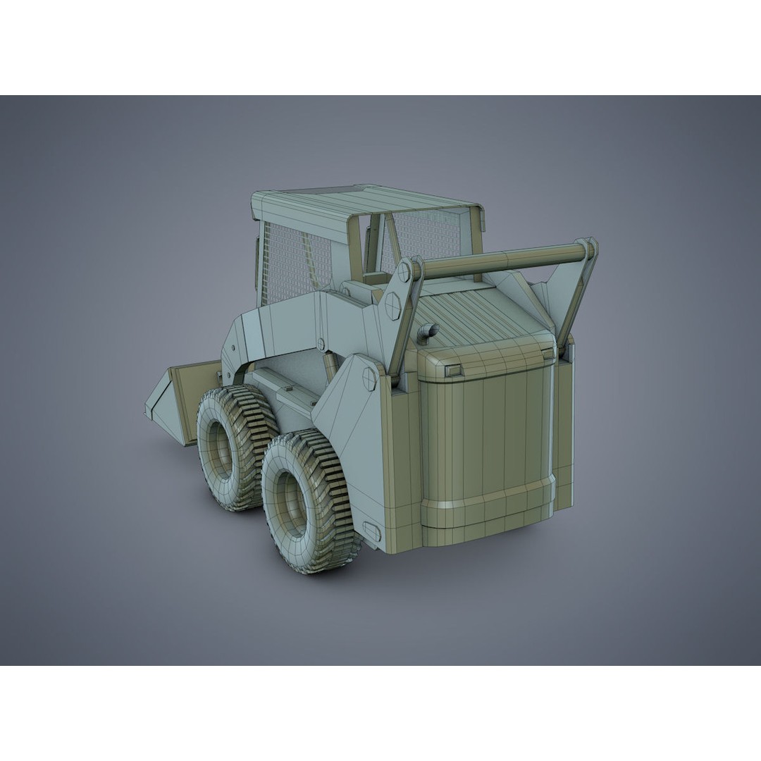 Skid-Steer Loader 3D Model – Low Poly Game Asset, FBX, PBR - View 19