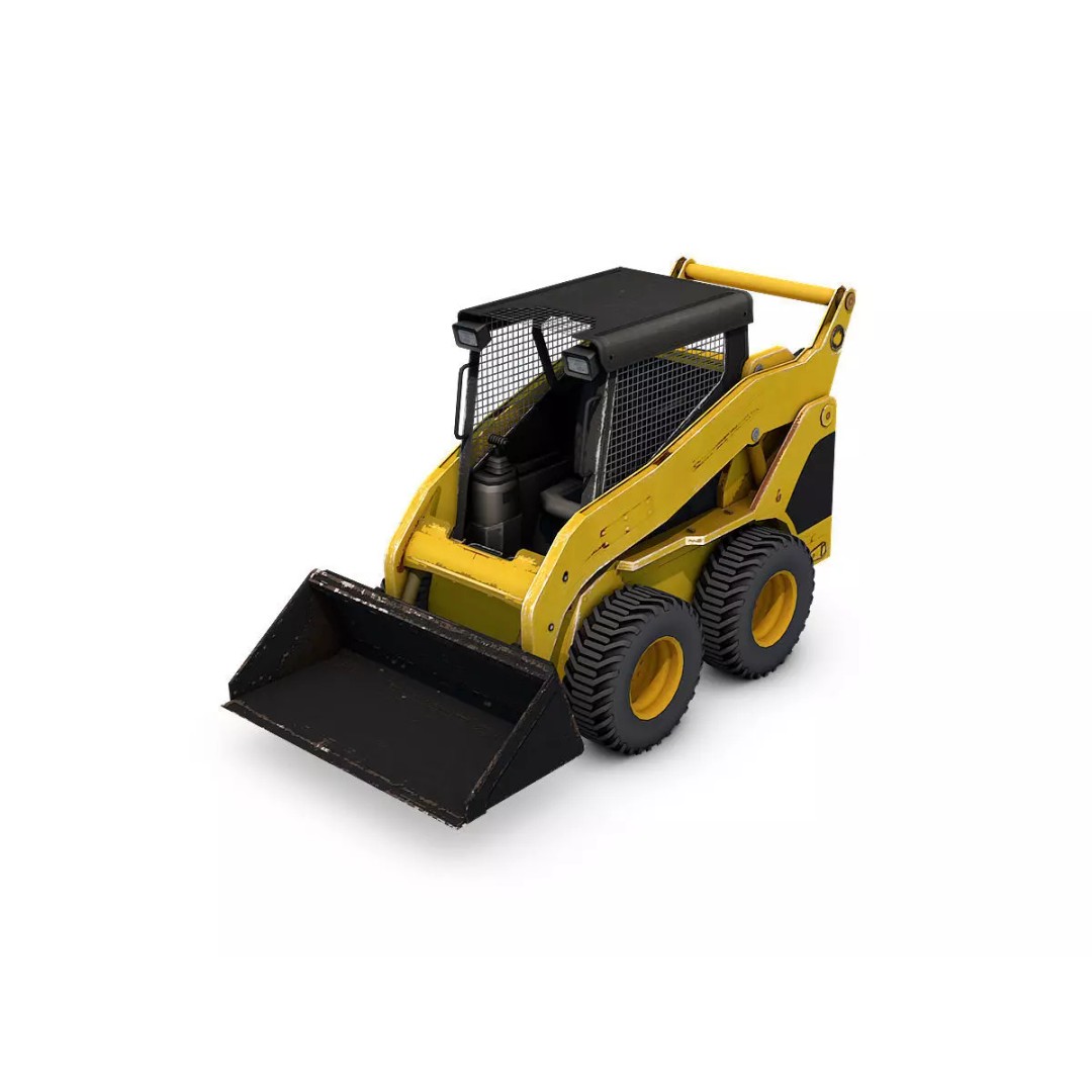 Skid-Steer Loader 3D Model – Low Poly Game Asset, FBX, PBR - View 2
