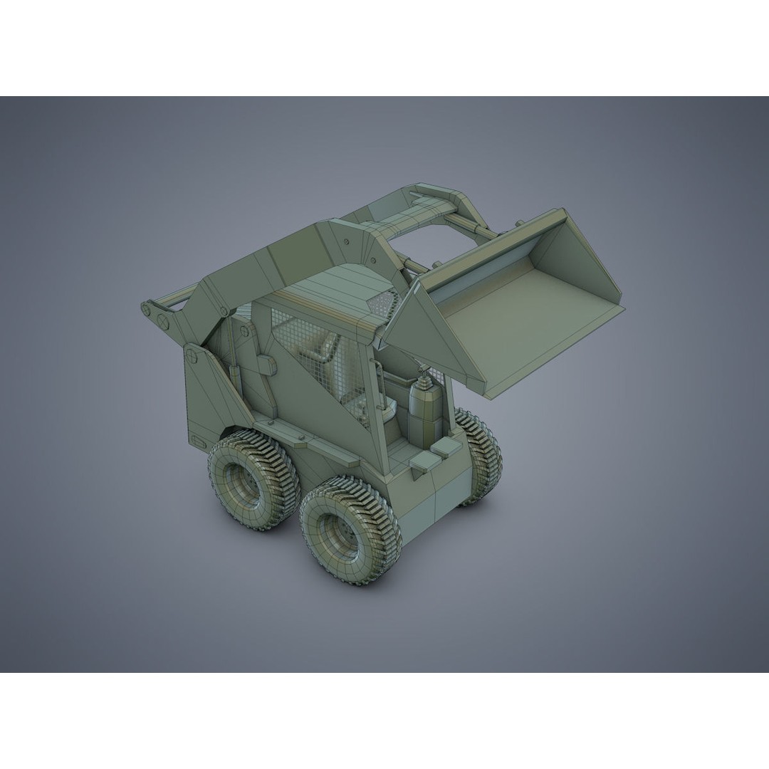 Skid-Steer Loader 3D Model – Low Poly Game Asset, FBX, PBR - View 20
