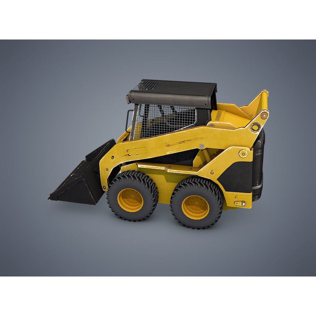 Skid-Steer Loader 3D Model – Low Poly Game Asset, FBX, PBR - View 5