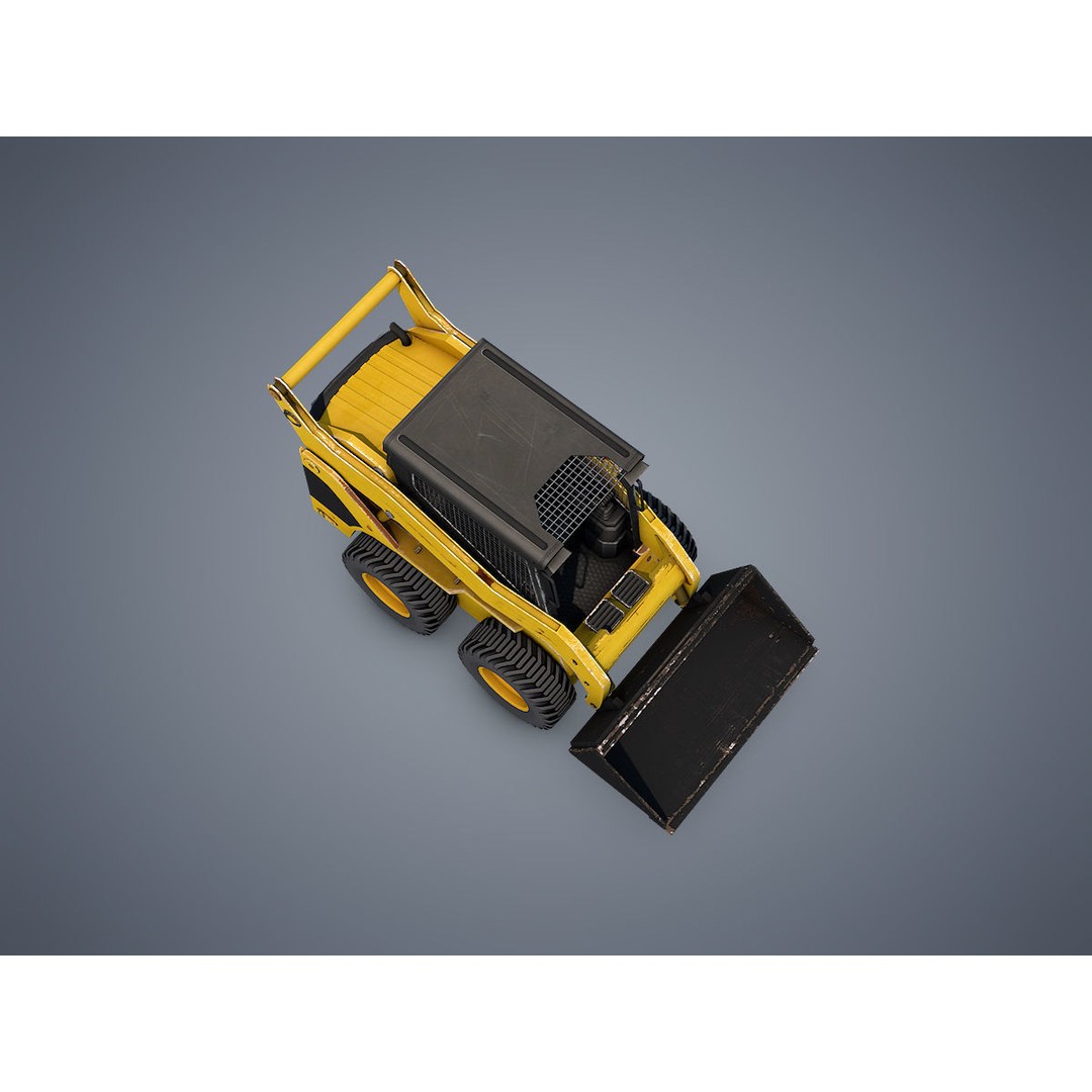 Skid-Steer Loader 3D Model – Low Poly Game Asset, FBX, PBR - View 6