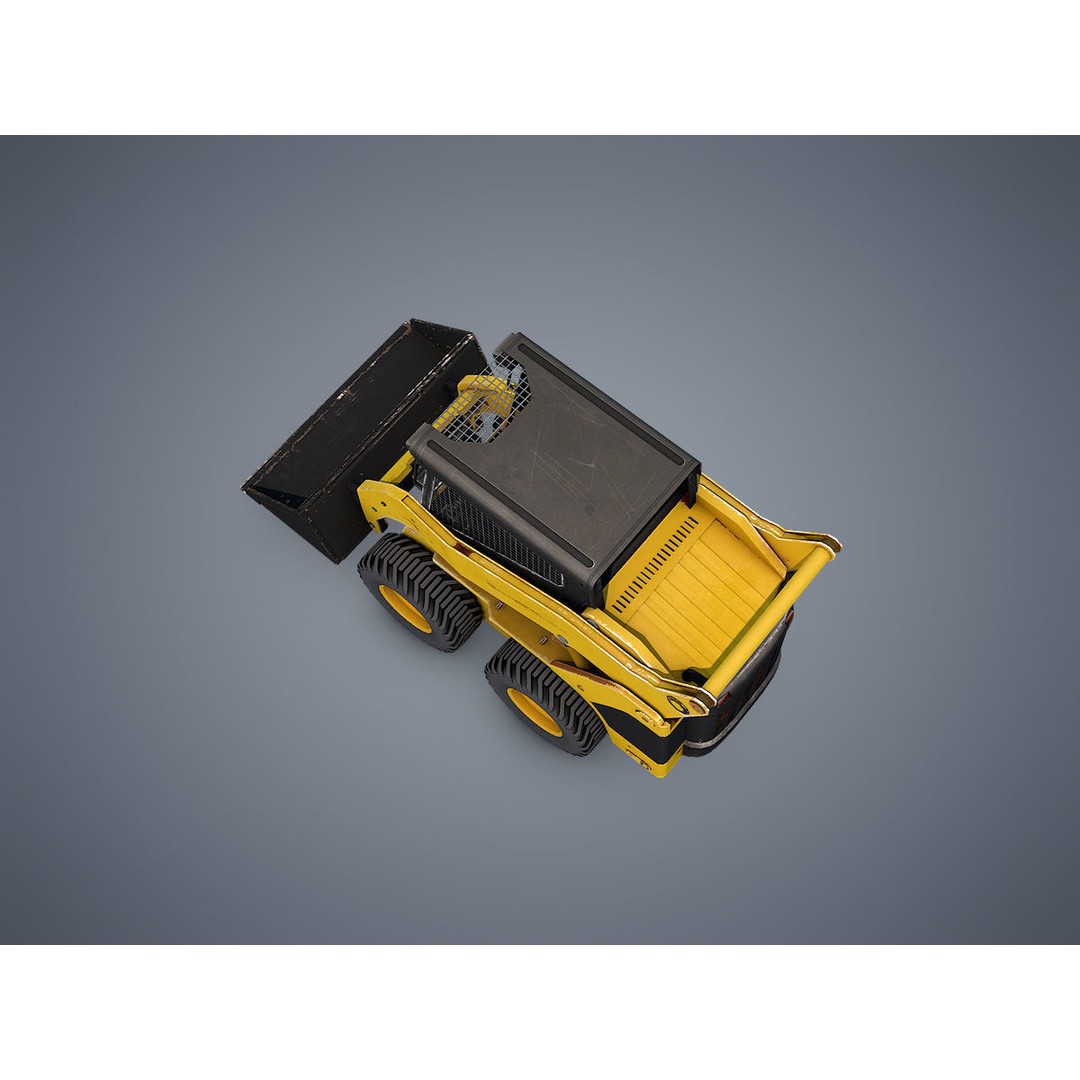 Skid-Steer Loader 3D Model – Low Poly Game Asset, FBX, PBR - View 7