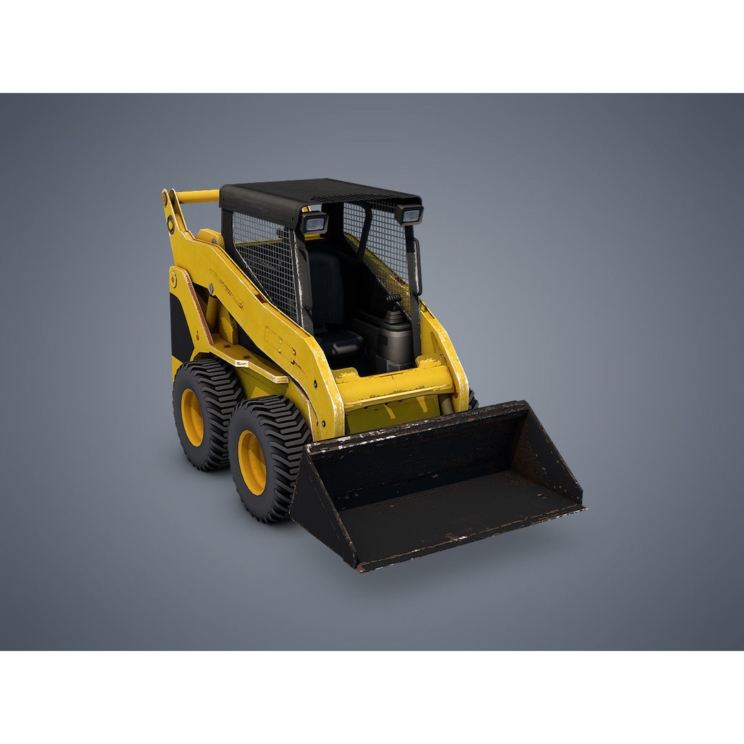 Skid-Steer Loader 3D Model – Low Poly Game Asset, FBX, PBR - View 8