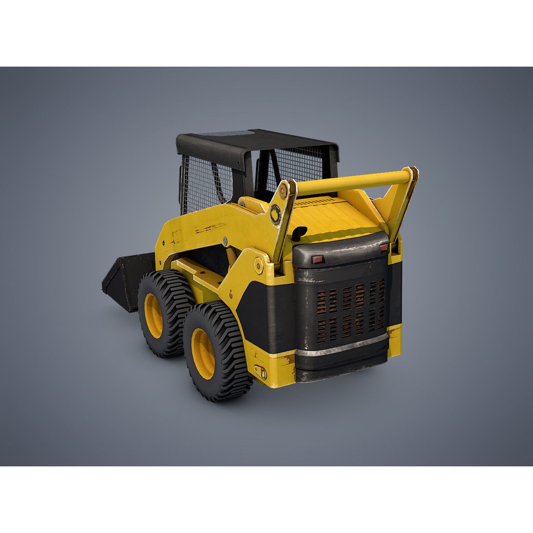 Skid-Steer Loader 3D Model – Low Poly Game Asset, FBX, PBR - View 9