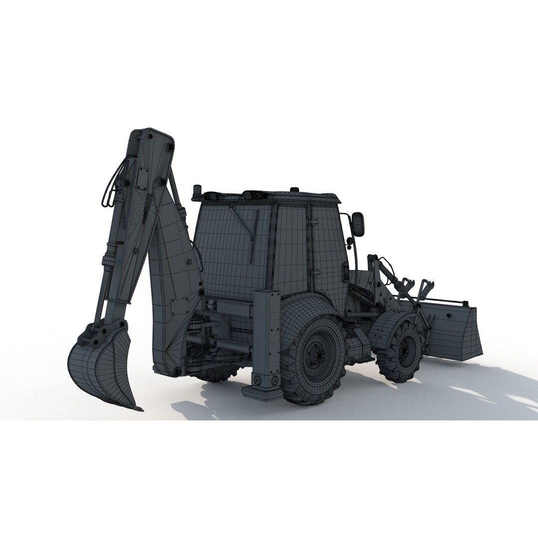 New Holland B115B Backhoe Loader 3D Model – High Poly, Vray Materials