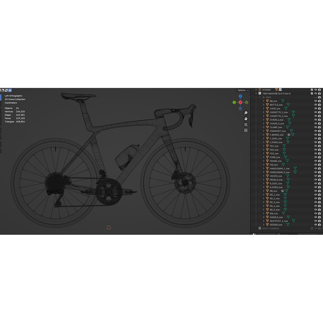 Trek Madone SLR 9 Gen 8 3D Model – High Poly Rigged Bicycle, Blender - View 23