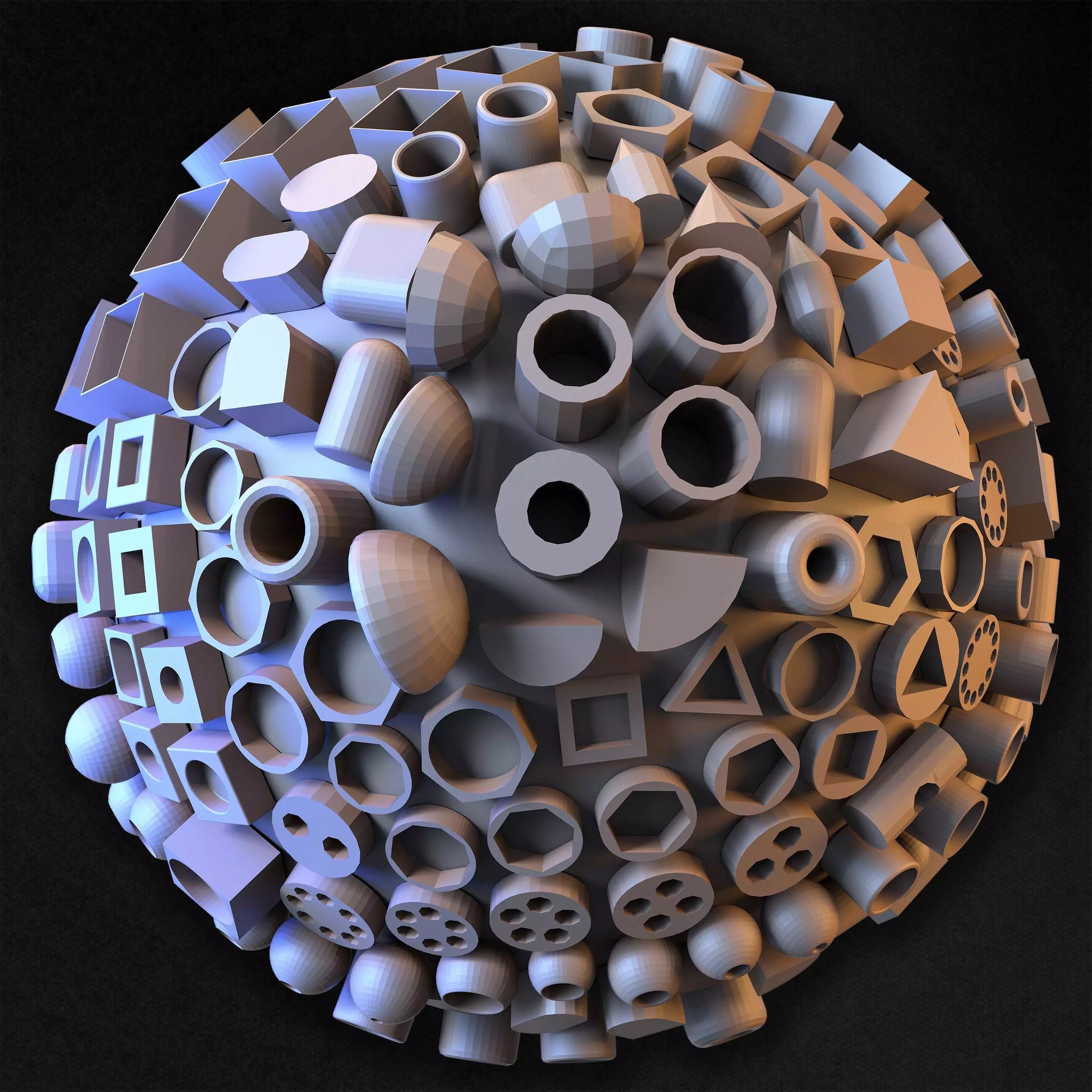 120 Hard Surface IMM Cut-Out Solids - Low-Poly 3D Model - View 25