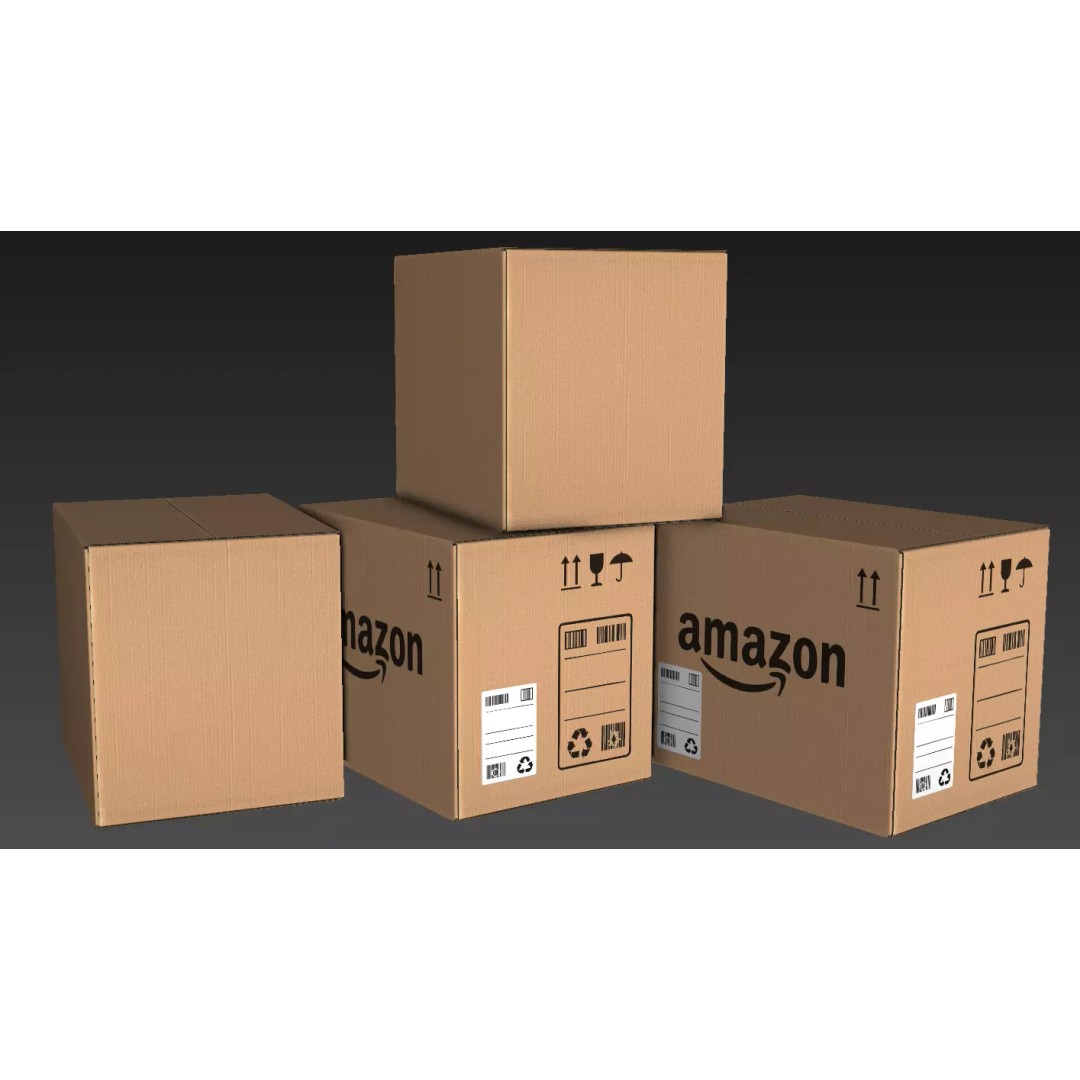 Carton Box 3D Model – Low Poly Rigged Animation with PBR Textures - View 11