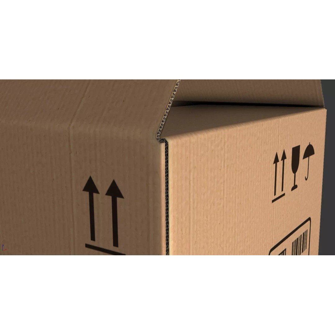 Carton Box 3D Model – Low Poly Rigged Animation with PBR Textures - View 14