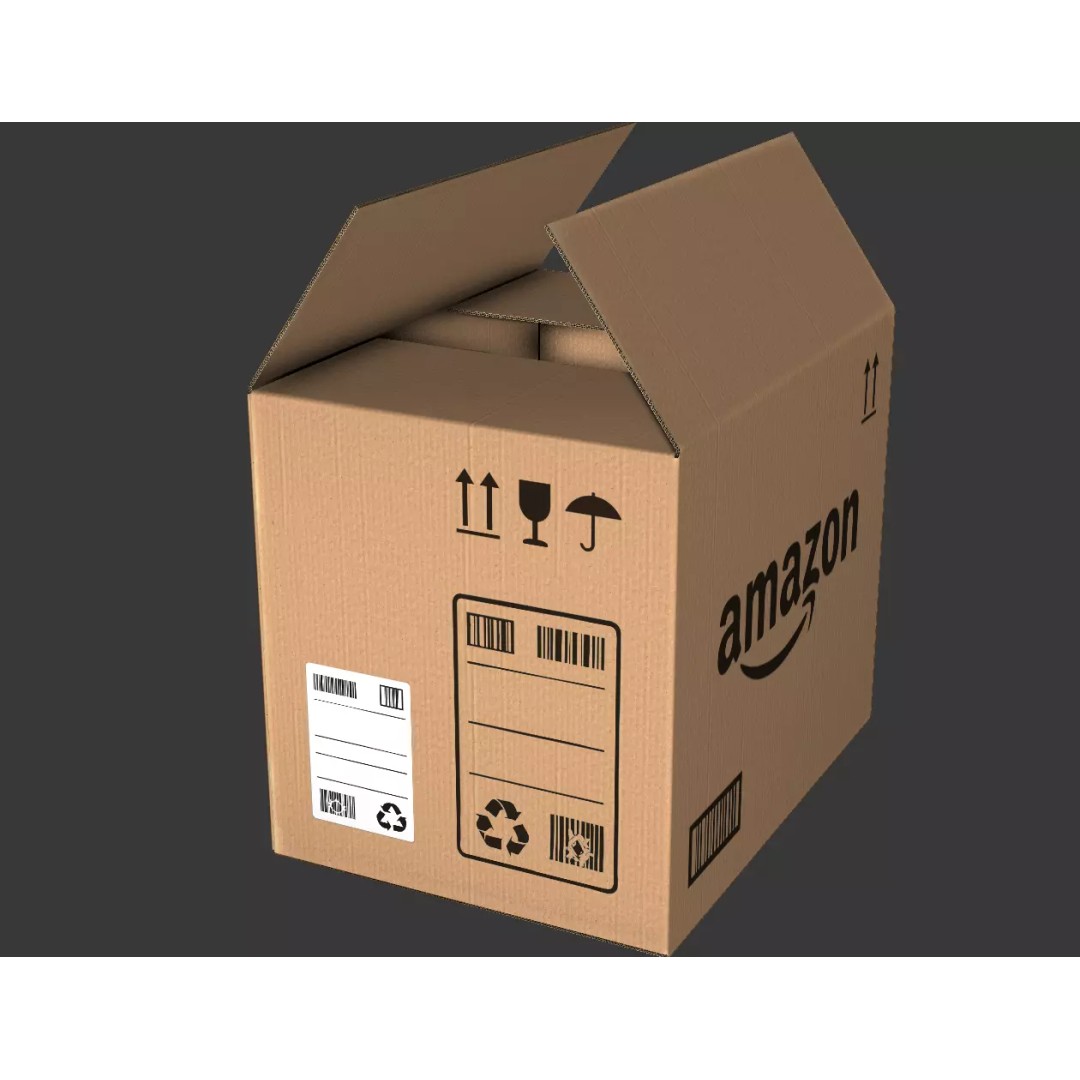 Carton Box 3D Model – Low Poly Rigged Animation with PBR Textures - View 16