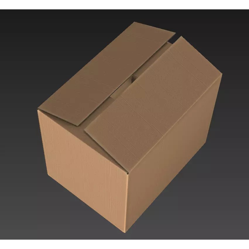 Carton Box 3D Model – Low Poly Rigged Animation with PBR Textures - View 20
