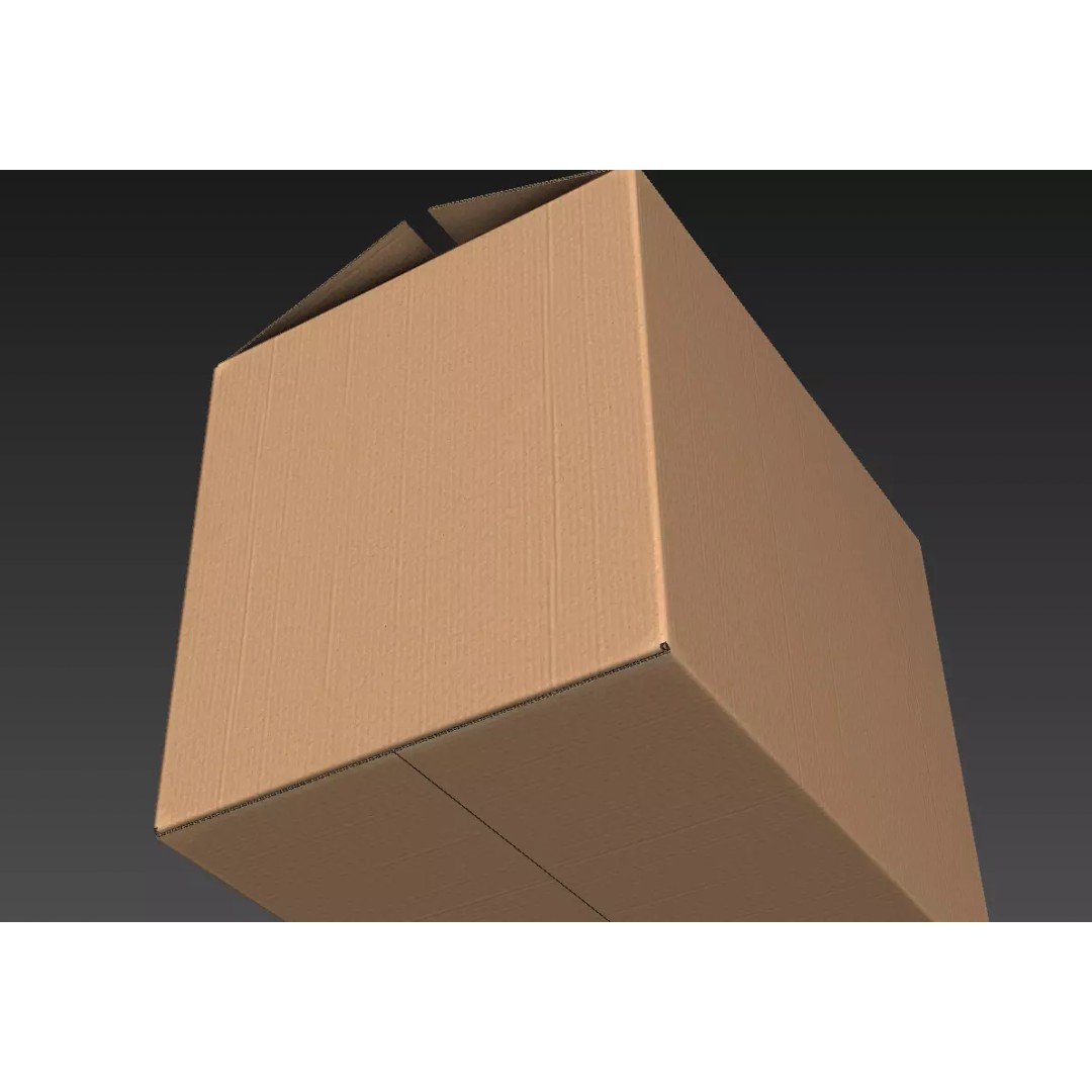 Carton Box 3D Model – Low Poly Rigged Animation with PBR Textures - View 21